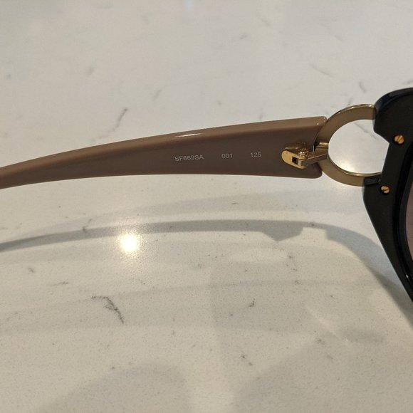 Salvatore Ferragamo Sunglasses - Black and Beige - Picture 4 of 6